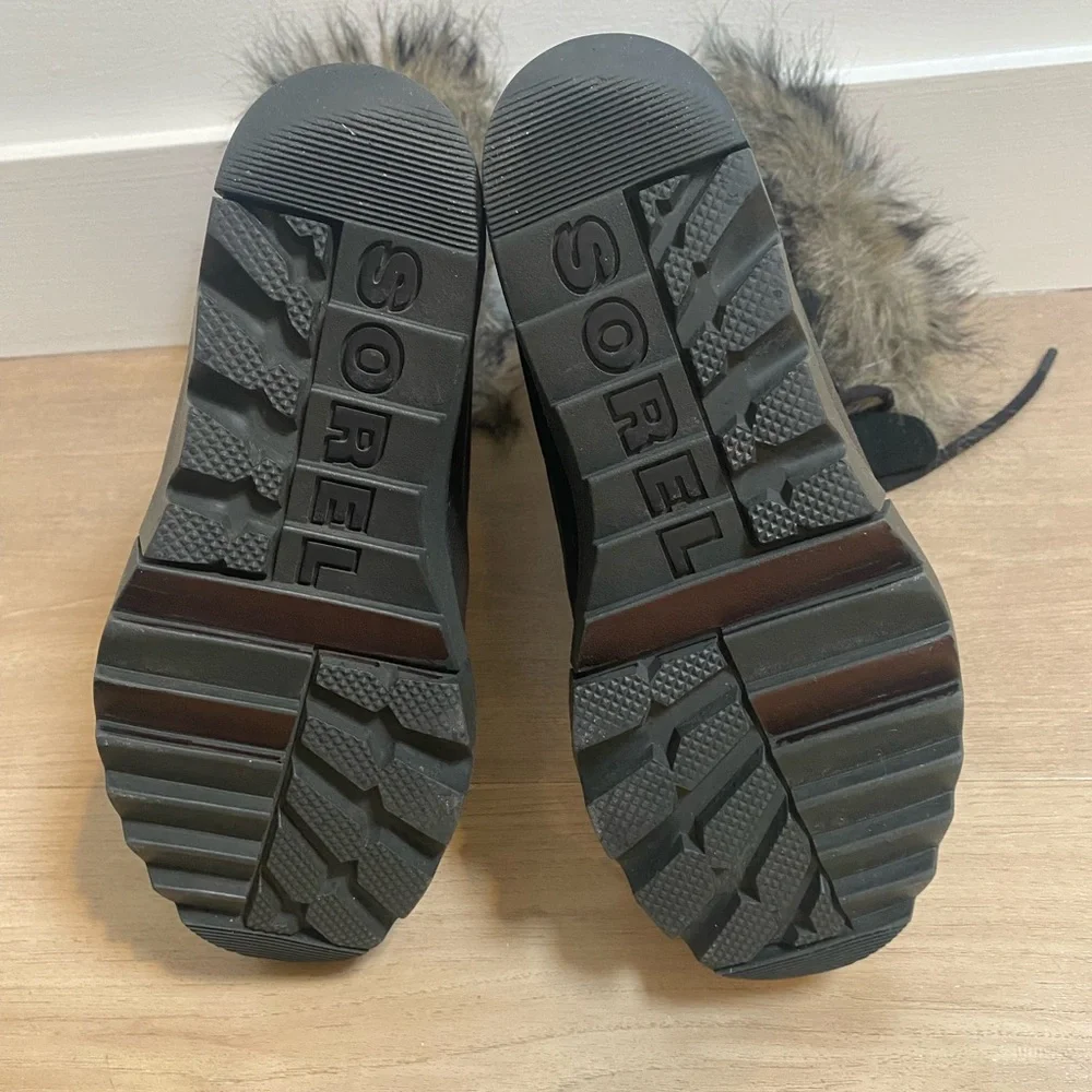 Sorel‎ Joan Of Arctic Next Black Mid-Calf Leather Snow Boots Women's Size 5
